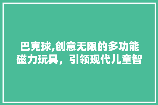 巴克球,创意无限的多功能磁力玩具，引领现代儿童智力开发新潮流