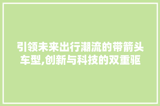 引领未来出行潮流的带箭头车型,创新与科技的双重驱动