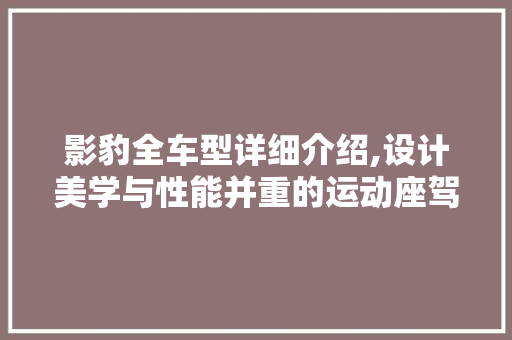 影豹全车型详细介绍,设计美学与性能并重的运动座驾