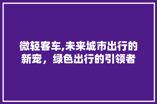 微轻客车,未来城市出行的新宠，绿色出行的引领者