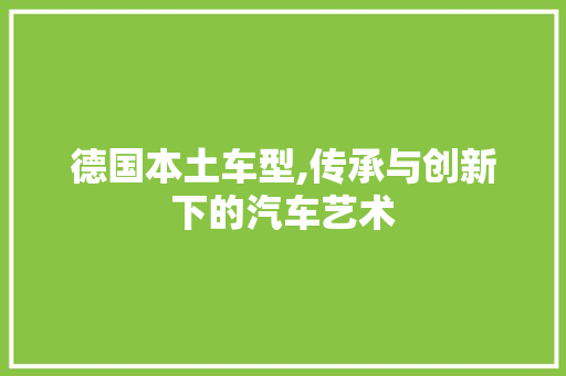 德国本土车型,传承与创新下的汽车艺术