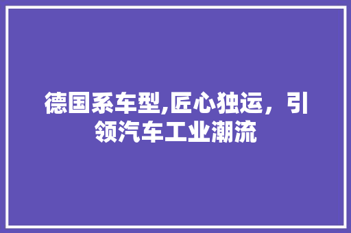 德国系车型,匠心独运，引领汽车工业潮流