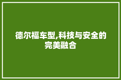 德尔福车型,科技与安全的完美融合