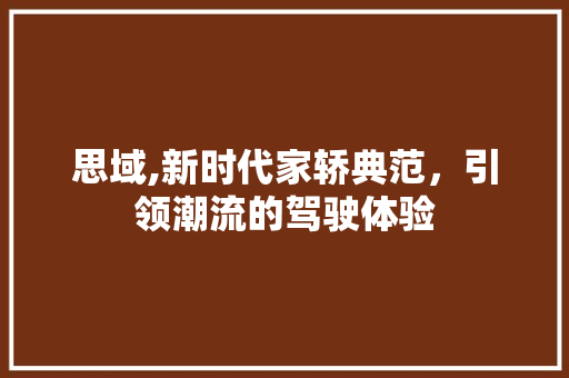 思域,新时代家轿典范，引领潮流的驾驶体验