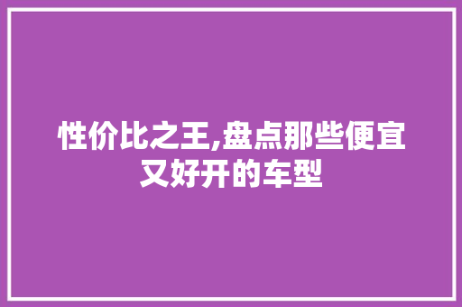 性价比之王,盘点那些便宜又好开的车型 车灯配件
