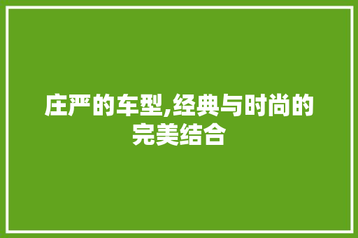 庄严的车型,经典与时尚的完美结合