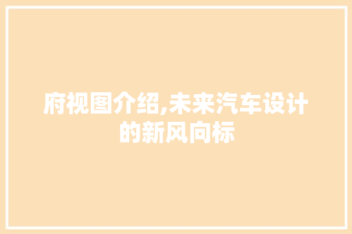 府视图介绍,未来汽车设计的新风向标 车灯配件