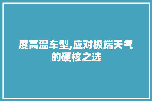 度高温车型,应对极端天气的硬核之选