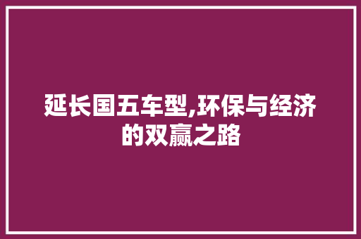 延长国五车型,环保与经济的双赢之路