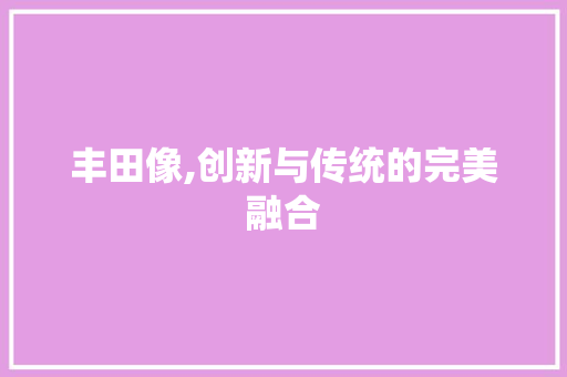 丰田像,创新与传统的完美融合