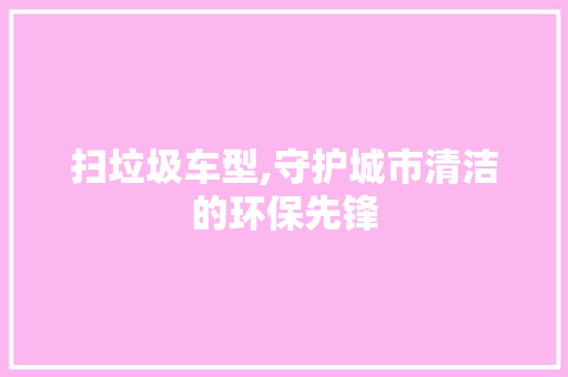 扫垃圾车型,守护城市清洁的环保先锋