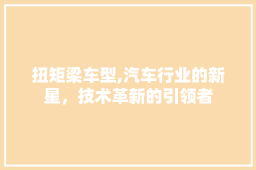 扭矩梁车型,汽车行业的新星，技术革新的引领者 新款车型
