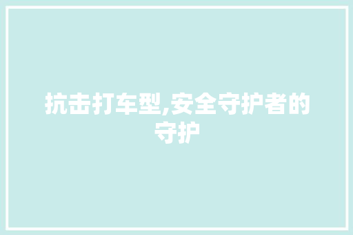 抗击打车型,安全守护者的守护