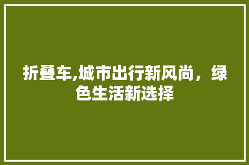 折叠车,城市出行新风尚，绿色生活新选择