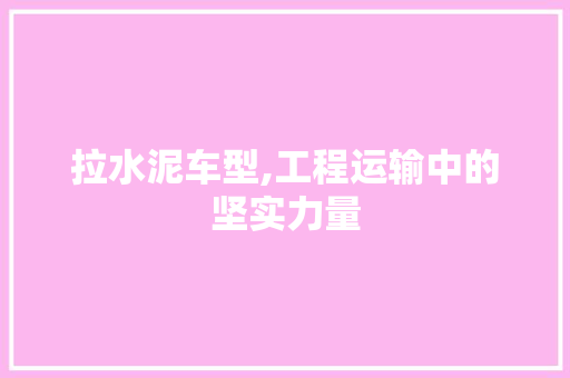 拉水泥车型,工程运输中的坚实力量