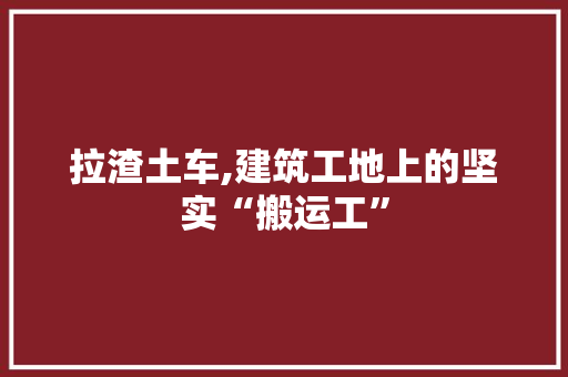 拉渣土车,建筑工地上的坚实“搬运工”