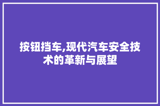 按钮挡车,现代汽车安全技术的革新与展望