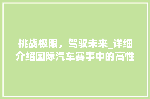 挑战极限，驾驭未来_详细介绍国际汽车赛事中的高性能车型