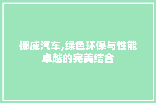 挪威汽车,绿色环保与性能卓越的完美结合 新能源汽车