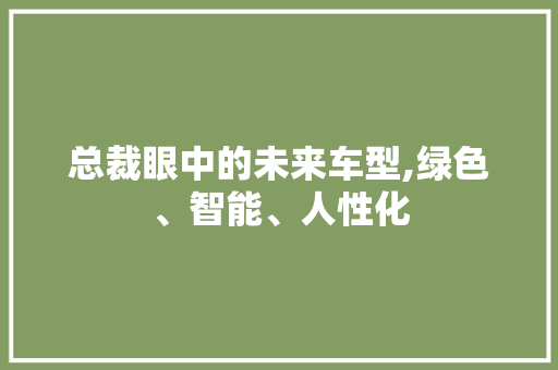 总裁眼中的未来车型,绿色、智能、人性化