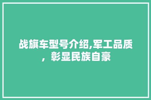 战旗车型号介绍,军工品质，彰显民族自豪 汽车配件