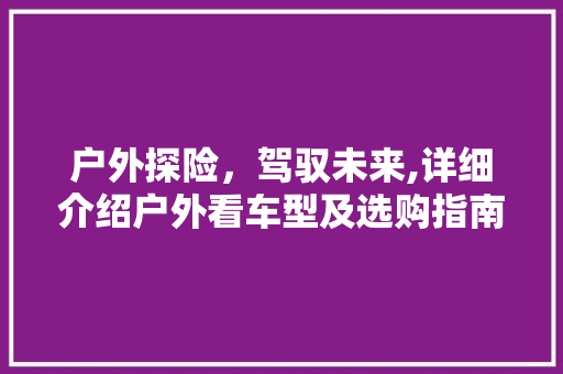 户外探险，驾驭未来,详细介绍户外看车型及选购指南