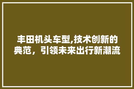 丰田机头车型,技术创新的典范，引领未来出行新潮流