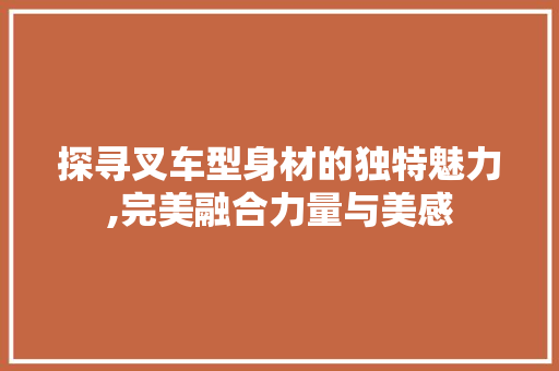 探寻叉车型身材的独特魅力,完美融合力量与美感