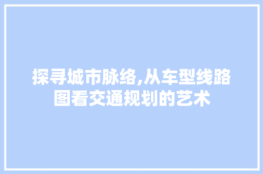 探寻城市脉络,从车型线路图看交通规划的艺术 车身配件