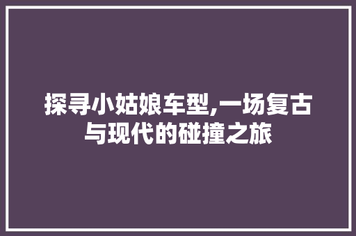 探寻小姑娘车型,一场复古与现代的碰撞之旅