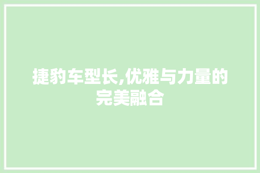 捷豹车型长,优雅与力量的完美融合