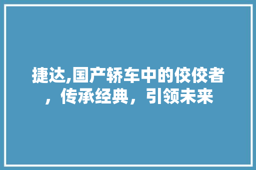 捷达,国产轿车中的佼佼者，传承经典，引领未来 新能源汽车