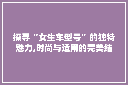 探寻“女生车型号”的独特魅力,时尚与适用的完美结合