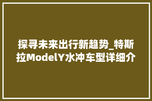 探寻未来出行新趋势_特斯拉ModelY水冲车型详细介绍