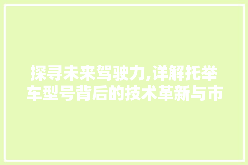 探寻未来驾驶力,详解托举车型号背后的技术革新与市场前景 蓄电池配件