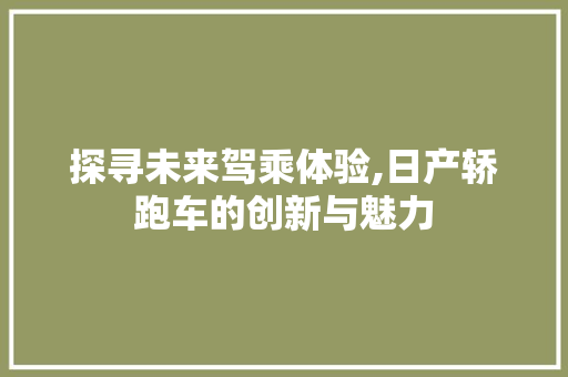 探寻未来驾乘体验,日产轿跑车的创新与魅力