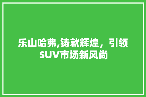 乐山哈弗,铸就辉煌，引领SUV市场新风尚