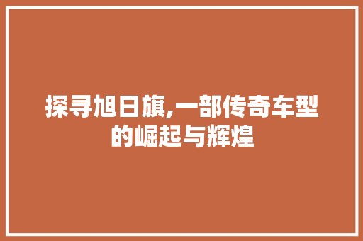 探寻旭日旗,一部传奇车型的崛起与辉煌 蓄电池配件