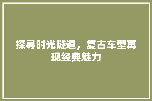 探寻时光隧道，复古车型再现经典魅力