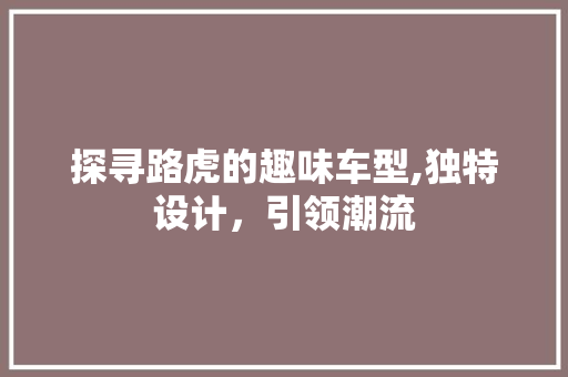 探寻路虎的趣味车型,独特设计，引领潮流 车灯配件