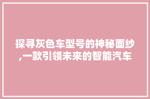 探寻灰色车型号的神秘面纱,一款引领未来的智能汽车