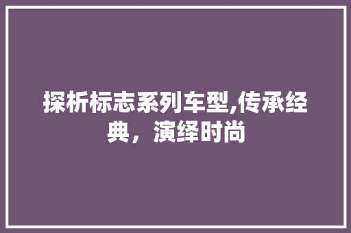 探析标志系列车型,传承经典，演绎时尚