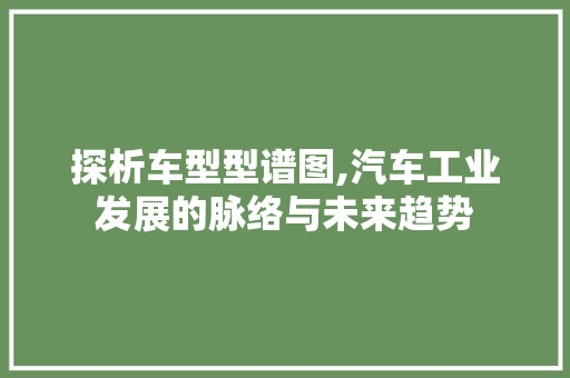 探析车型型谱图,汽车工业发展的脉络与未来趋势