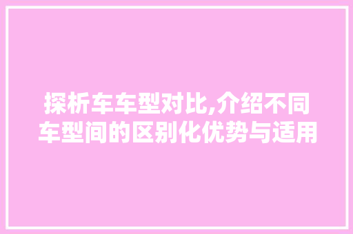 探析车车型对比,介绍不同车型间的区别化优势与适用场景