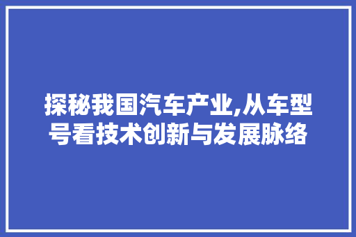 探秘我国汽车产业,从车型号看技术创新与发展脉络 变速箱配件