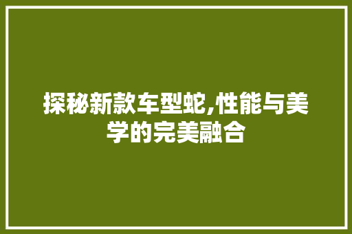探秘新款车型蛇,性能与美学的完美融合