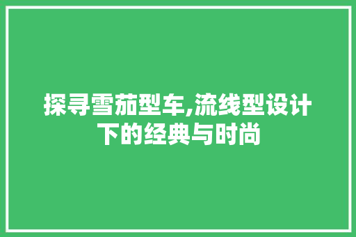 探寻雪茄型车,流线型设计下的经典与时尚