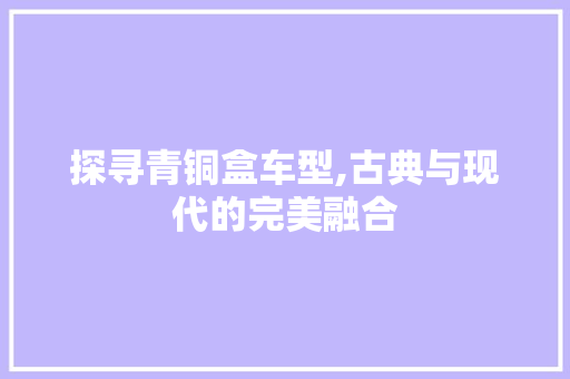 探寻青铜盒车型,古典与现代的完美融合