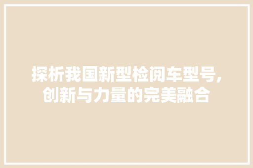 探析我国新型检阅车型号,创新与力量的完美融合