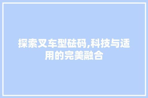 探索叉车型砝码,科技与适用的完美融合